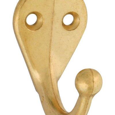 National Hardware 6.4 in. L Brass Gold Zinc Die-Cast Clothes Hook 35 lb. cap.