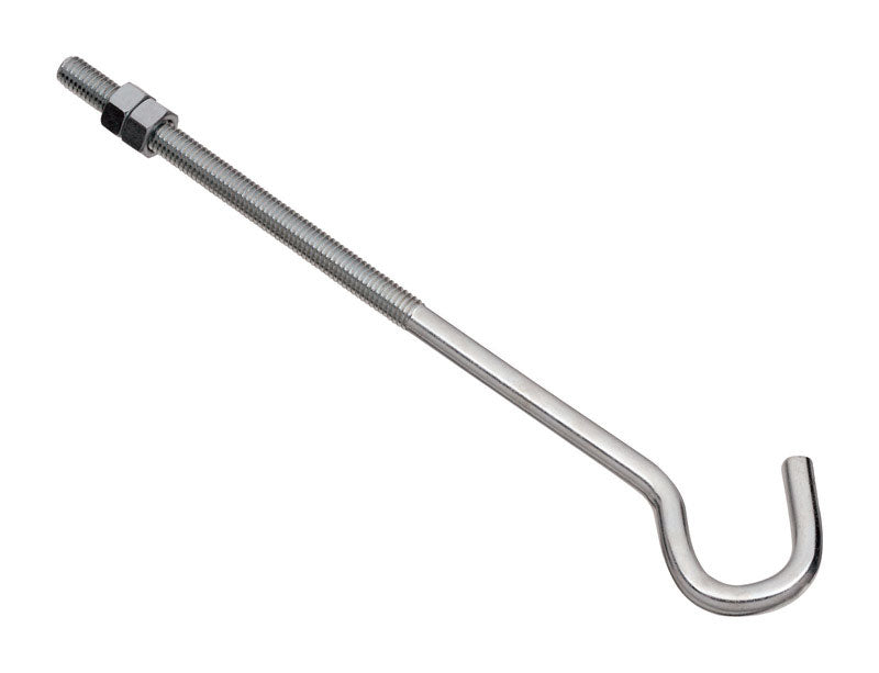 National Hardware Zinc-Plated Silver Steel 10 in. L Hook Bolt 135 lb