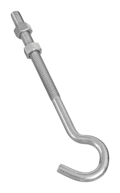 National Hardware Large Zinc-Plated Silver Steel 7 in. L Hook Bolt