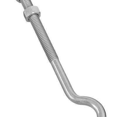 National Hardware Large Zinc-Plated Silver Steel 7 in. L Hook Bolt