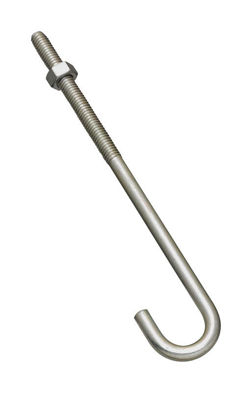National Hardware Large Zinc-Plated Silver Steel 7 in. L J-Bolt