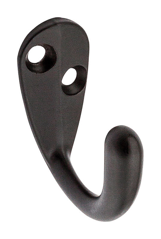 National Hardware 1.47 in. L Oil Rubbed Bronze Brown Zinc Clothes Hook 35 lb. cap.