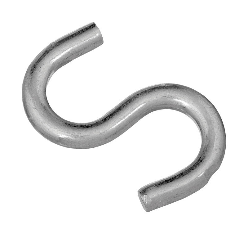 National Hardware Small Zinc-Plated Silver Steel 2-1/2 in. L Open S-Hook 140 lb