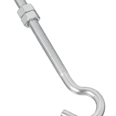 National Hardware Large Zinc-Plated Silver Steel 5 in. L Hook Bolt 100 lb