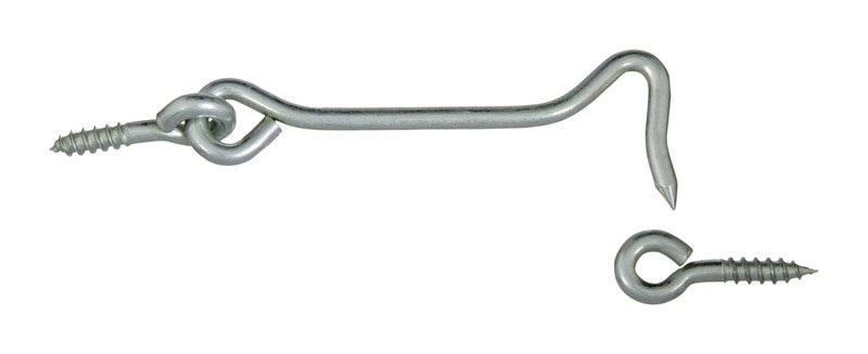 National Hardware Large Zinc-Plated Silver Steel 4 in. L Hook and Eye