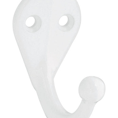 National Hardware 1.75 in. L White Zinc Die-Cast Clothes Hook 35 lb. cap.