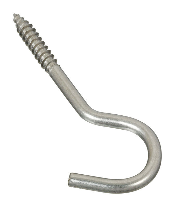 National Hardware Large Silver Stainless Steel 4-1/4 in. L Screw Hook 50 lb