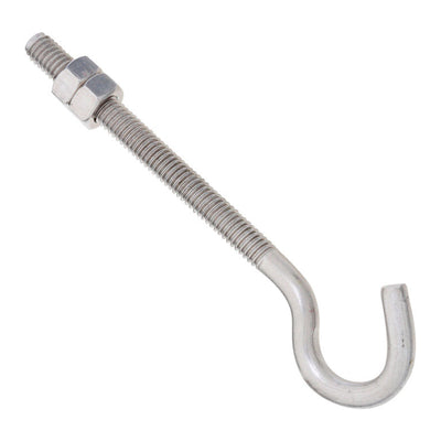 National Hardware Zinc-Plated Silver Stainless Steel 5 in. L Hook Bolt 115 lb