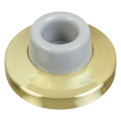 National Hardware Solid Brass w/Rubber Bumper Bright Gold Wall Door Stop Mounts to wall 2.34 in.