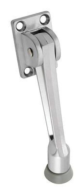 National Hardware Zinc w/Rubber Tip Satin Chrome Silver Kick-Down Door Holder Mounts to door .75 in.