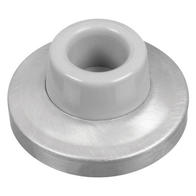 National Hardware Solid Brass w/Rubber Bumper Chrome Silver Wall Door Stop Mounts to wall 2.34 in.