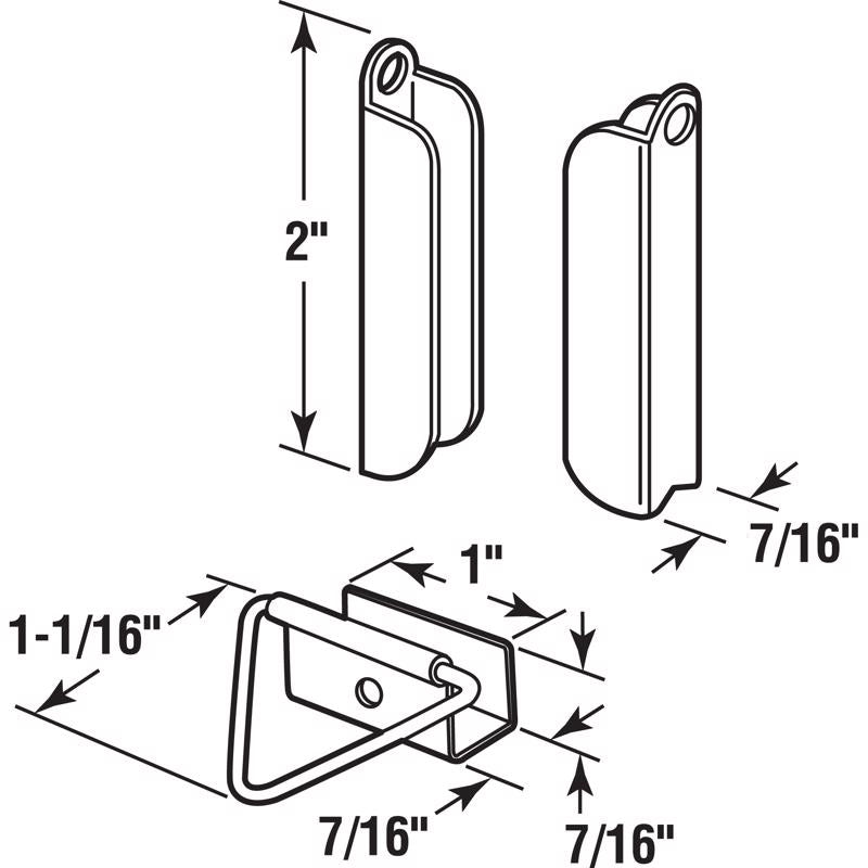 Prime-Line Mill Silver Aluminum Hangers and Latches