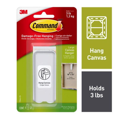 3M Command Plastic Coated White Canvas Picture Hanger 3 lb