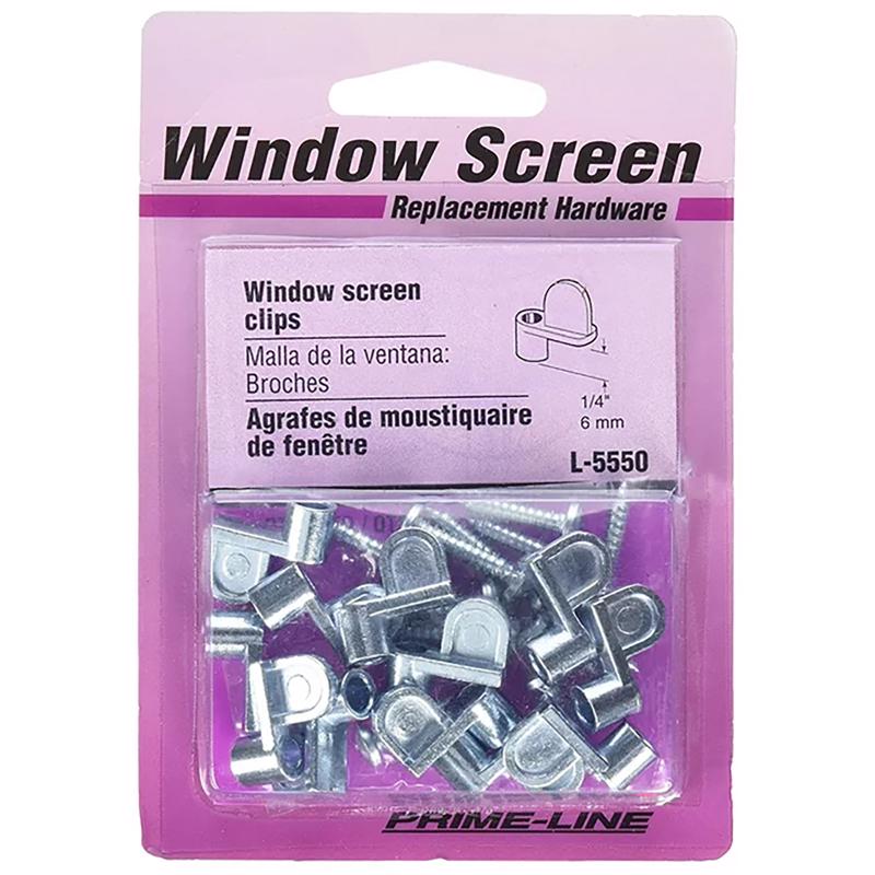 Prime-Line Zinc-Plated Silver Die Cast Screen Clip