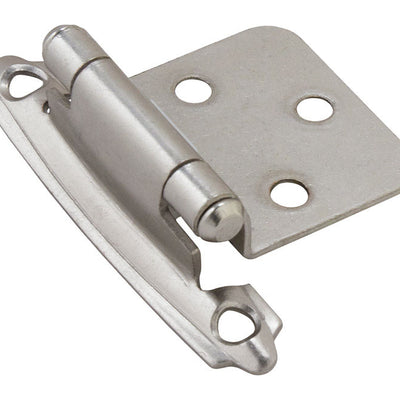 Amerock 1-3/4 in. W X 2-3/4 in. L Satin Nickel Silver Steel Self-Closing Hinge 2 pk
