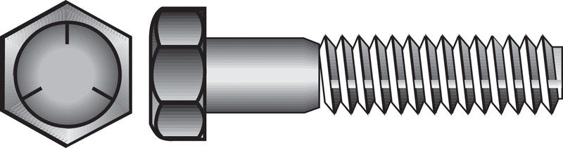 HILLMAN 1/4 in. D X 3/4 in. L Heat Treated Zinc Steel Hex Head Cap Screw 100 pk