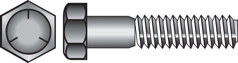 HILLMAN 3/8 in. D X 3/4 in. L Heat Treated Zinc Steel Hex Head Cap Screw 100 pk