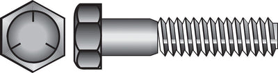 HILLMAN 3/8 in. D X 1-1/4 in. L Heat Treated Zinc Steel Hex Head Cap Screw 100 pk