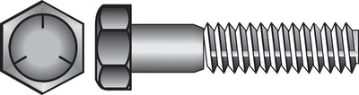 HILLMAN 7/16 in. D X 2 in. L Heat Treated Zinc Steel Hex Head Cap Screw 50 pk