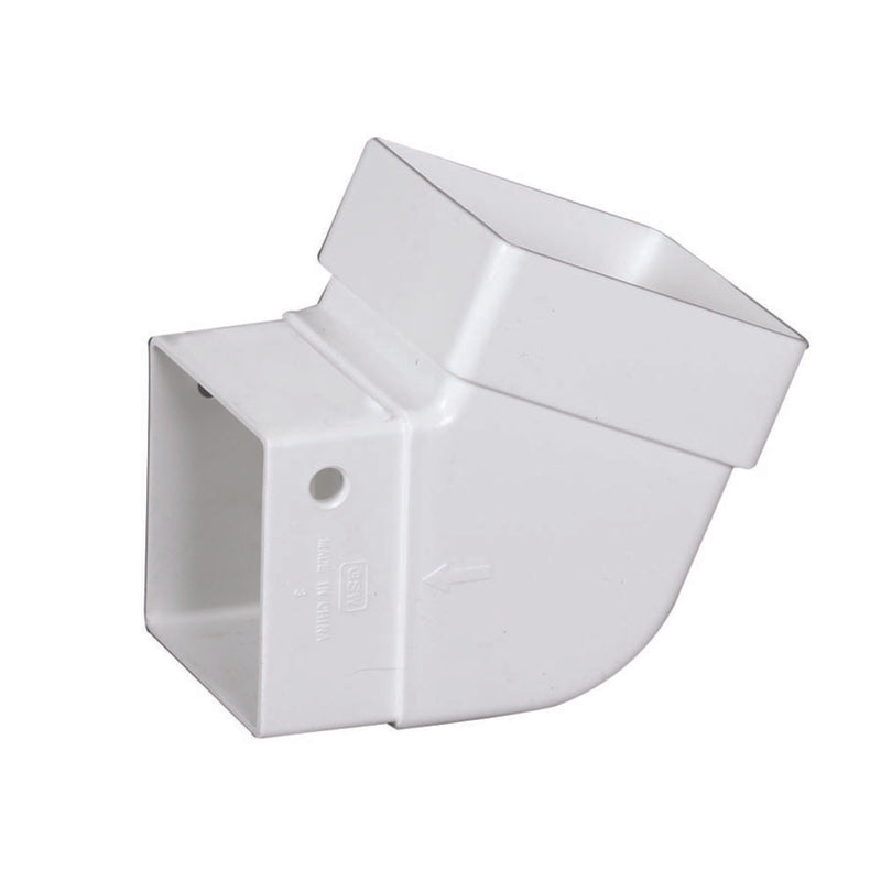 Amerimax 3.88 in. H X 3.63 in. W X 3.63 in. L White Vinyl U Downspout Elbow