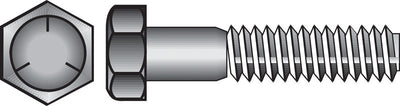 HILLMAN 3/8 in. D X 5-1/2 in. L Heat Treated Zinc Steel Hex Head Cap Screw 50 pk