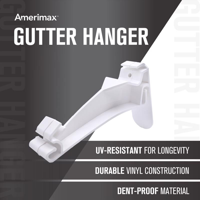 Amerimax 4.5 in. H X 1 in. W X 15 in. L White Vinyl K Hidden Hook