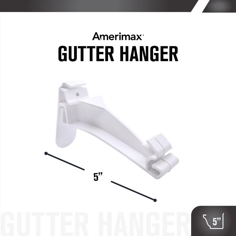 Amerimax 4.5 in. H X 1 in. W X 15 in. L White Vinyl K Hidden Hook