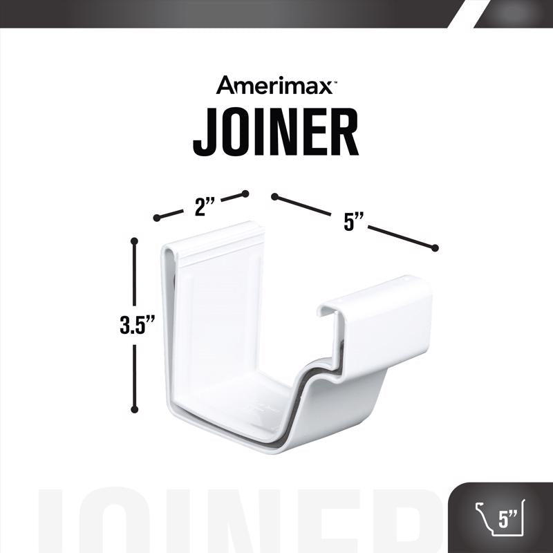 Amerimax 3.5 in. H X 3.5 in. W X 5 in. L White Vinyl K Gutter Connector