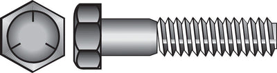 HILLMAN 5/8 in. D X 1 in. L Heat Treated Zinc Steel Hex Head Cap Screw 25 pk