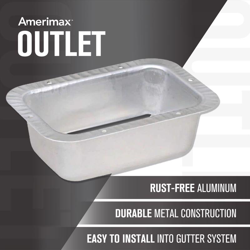 Amerimax 1.5 in. H X 4.75 in. W X 3.25 in. L Metallic Aluminum K Outlet