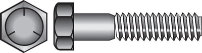 HILLMAN 5/8 in. D X 4 in. L Heat Treated Zinc Steel Hex Head Cap Screw 25 pk
