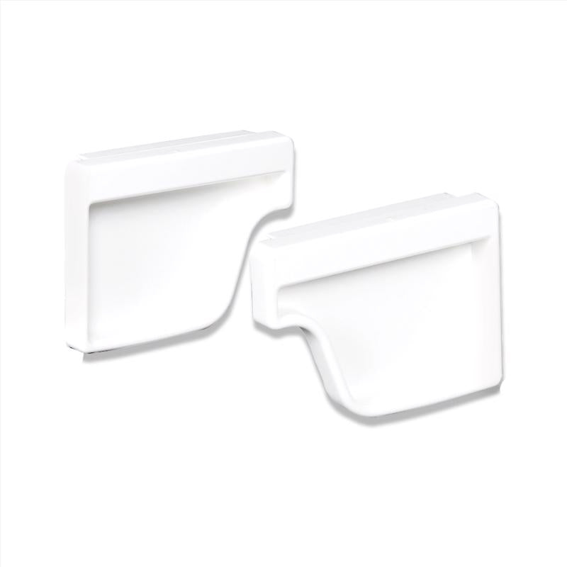 Amerimax 4.6 in. H X 2 in. W X 5 in. L White Vinyl K Gutter End Cap