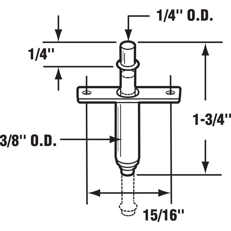 Prime-Line 3/8 in. D X 1-3/4 in. L Mill Silver Steel Pivot 2 pc
