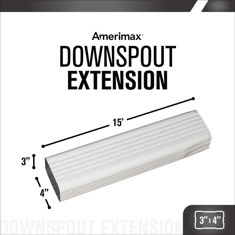 Amerimax 3 in. H X 4.25 in. W X 15 in. L White Aluminum K Downspout Extension