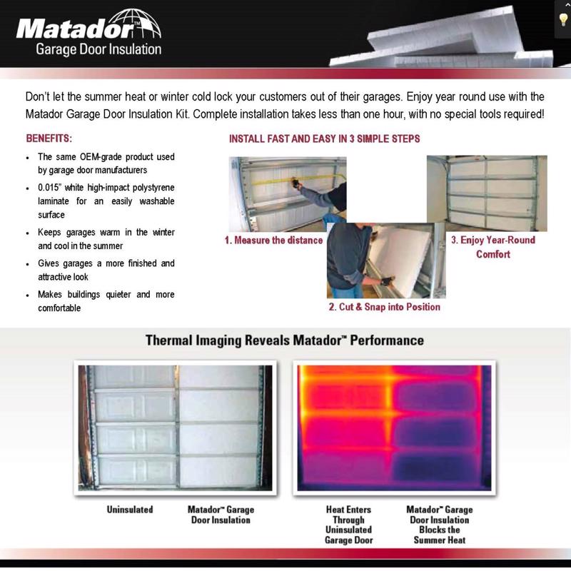 Matador 21 in. W X 54 in. L X 11 in. 4.8 Garage Door Insulation Kit Batt 49 sq ft