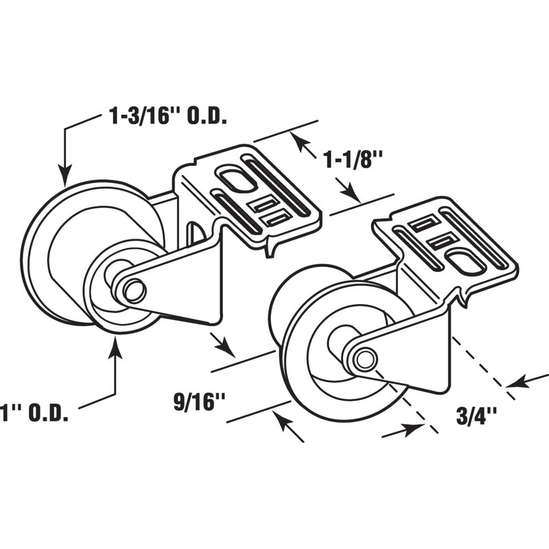 Prime-Line Steel Drawer Guide Roller Assembly