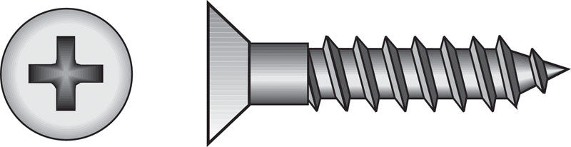 HILLMAN No. 10 X 3/4 in. L Phillips Zinc-Plated Coarse Wood Screws 100 pk