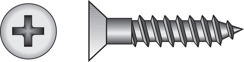 HILLMAN No. 9 Ga. X 1-1/2 in. L Phillips Zinc-Plated Coarse Wood Screws 100 pk