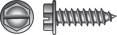 HILLMAN No. 12 Ga. X 1 in. L Slotted Hex Washer Head Sheet Metal Screws 100 pk