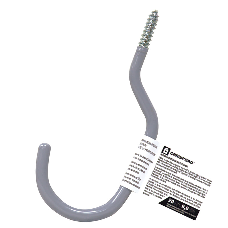 Crawford Medium Vinyl Coated Gray Steel 5.91 in. L Hook 20 lb