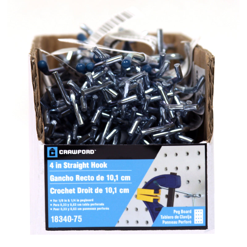 Crawford Zinc Plated Silver Steel 4 in. Peg Hooks