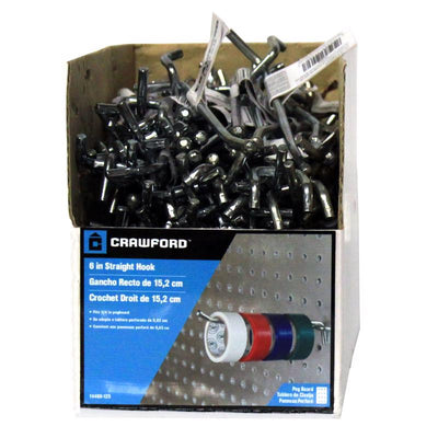 Crawford Zinc Plated Silver Steel 6 in. Peg Hooks