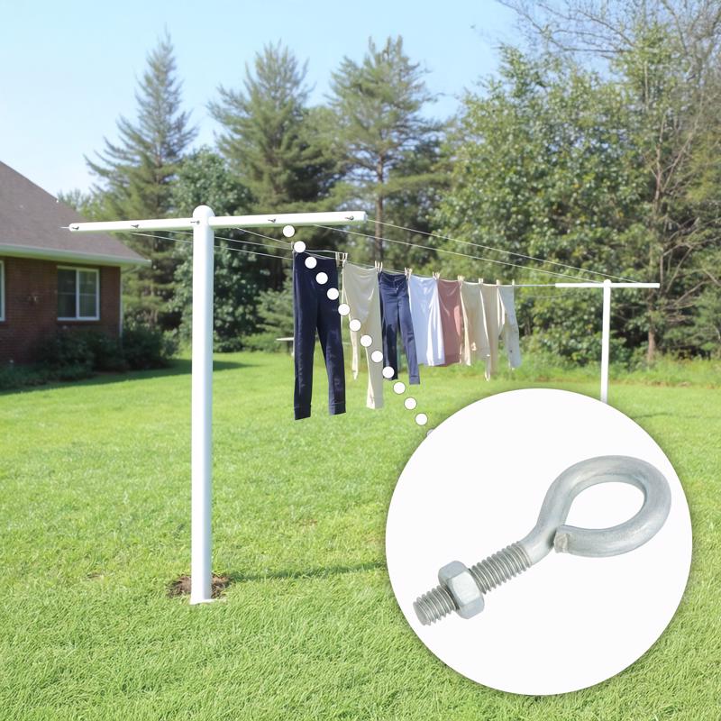 Hampton 5/16 in. X 2-3/4 in. L Zinc-Plated Steel Eyebolt Nut Included