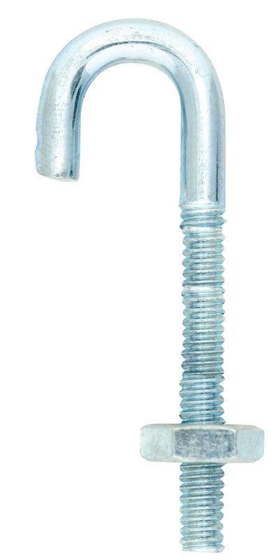 Hampton Medium Zinc-Plated Silver Zinc 0.625 in. L J-Bolt 110 lb