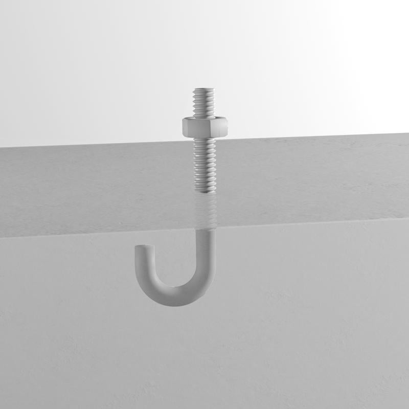 Hampton Small Zinc-Plated Silver Zinc 0.6875 in. L J-Bolt 150 lb