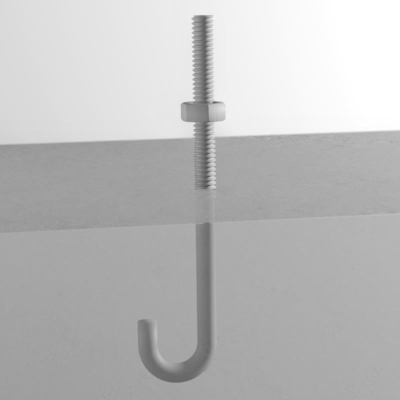 Hampton Small Zinc-Plated Silver Zinc 0.6875 in. L J-Bolt 125 lb