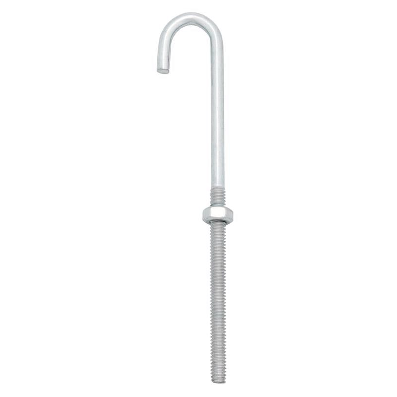 Hampton Small Zinc-Plated Silver Zinc 1 in. L J-Bolt 115 lb