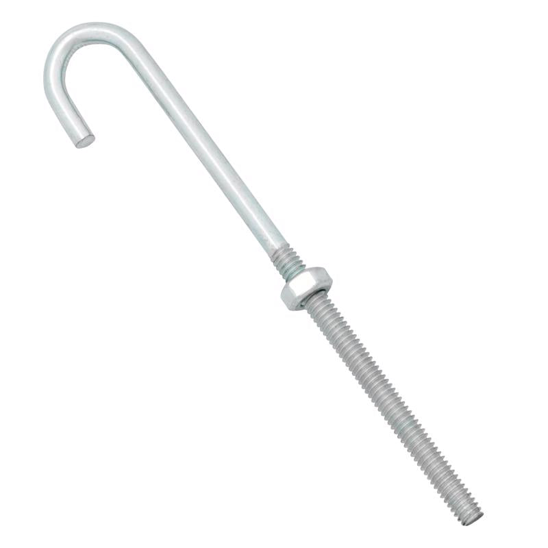 Hampton Small Zinc-Plated Silver Zinc 1 in. L J-Bolt 115 lb