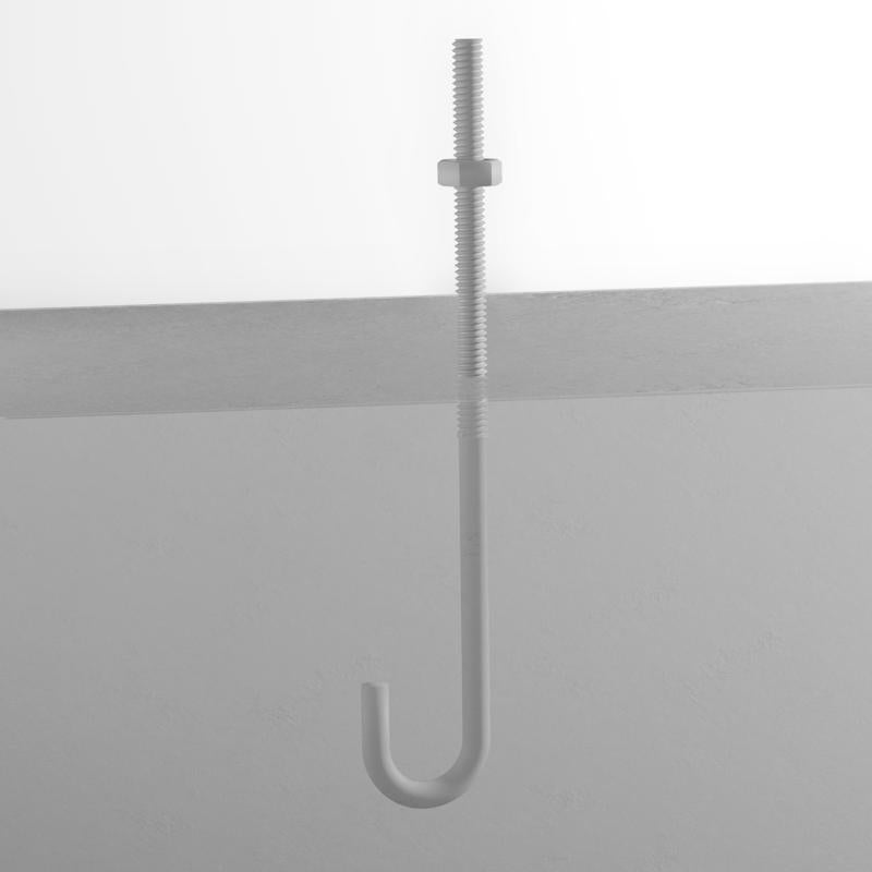 Hampton Small Zinc-Plated Silver Zinc 1 in. L J-Bolt 115 lb