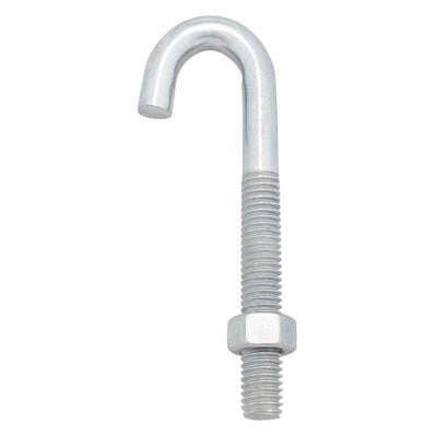 Hampton Medium Zinc-Plated Silver Steel 13/16 in. L J-Bolt 175 lb
